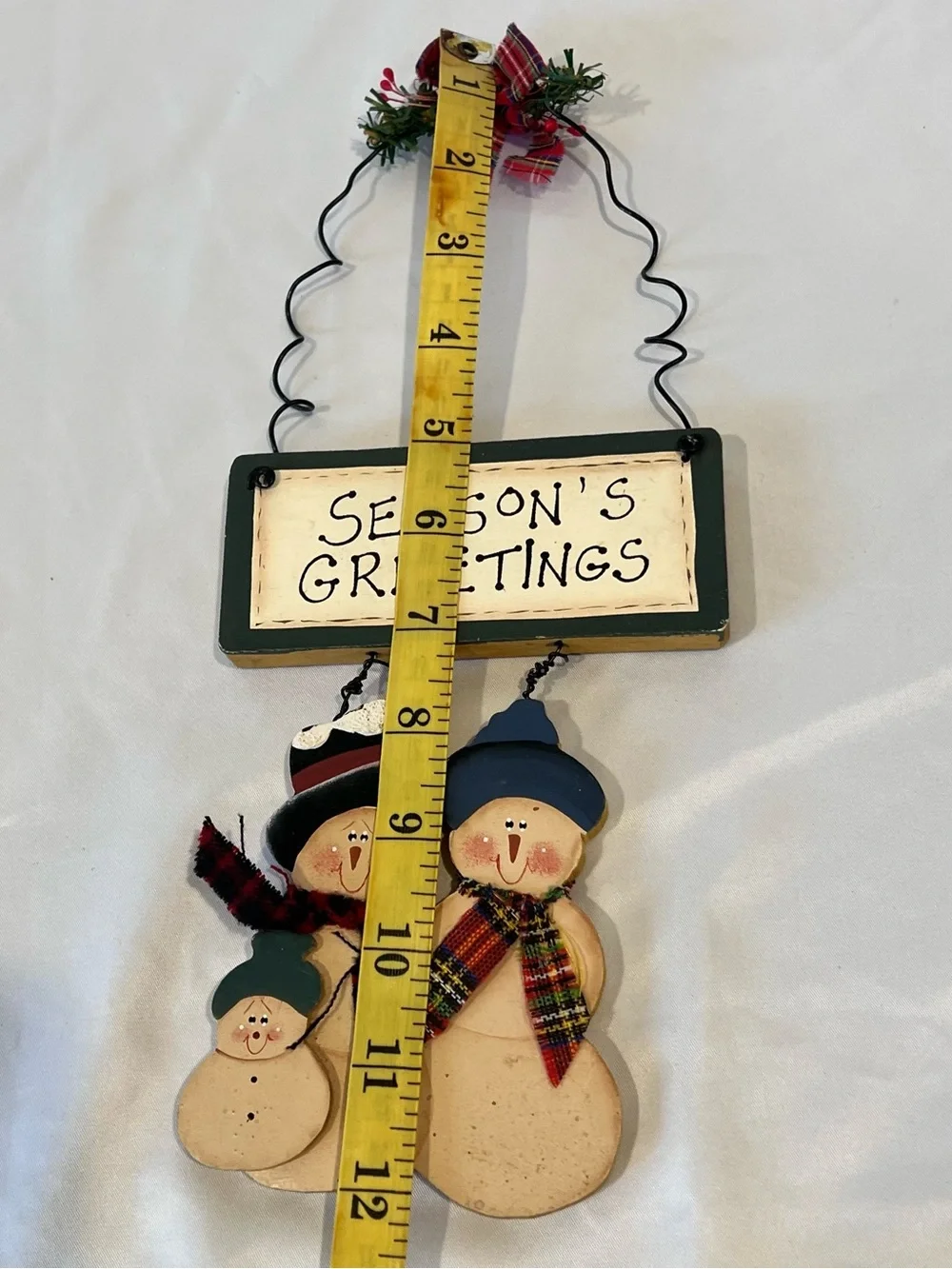 Vintage Seasons Greetings Snowman Wall Decor